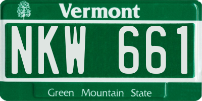 VT license plate NKW661