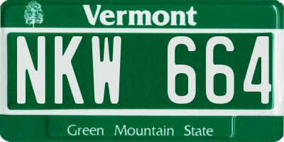 VT license plate NKW664