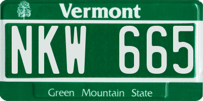 VT license plate NKW665