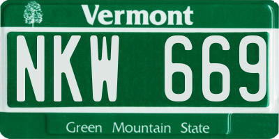 VT license plate NKW669
