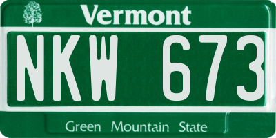 VT license plate NKW673