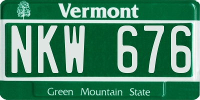 VT license plate NKW676