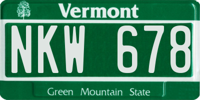 VT license plate NKW678