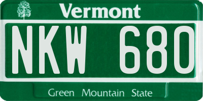VT license plate NKW680