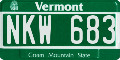 VT license plate NKW683