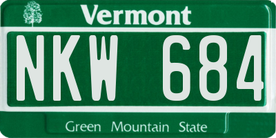 VT license plate NKW684