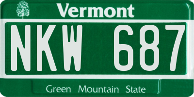 VT license plate NKW687