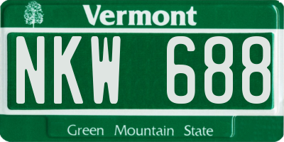 VT license plate NKW688