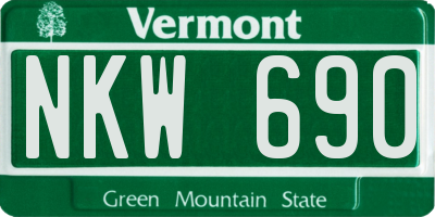 VT license plate NKW690