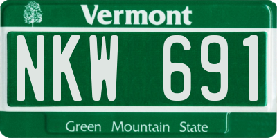 VT license plate NKW691