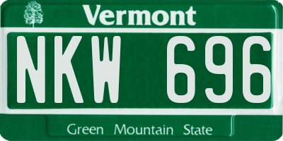 VT license plate NKW696