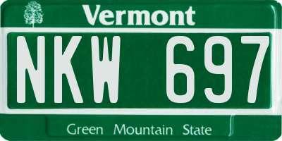 VT license plate NKW697