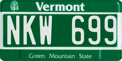VT license plate NKW699