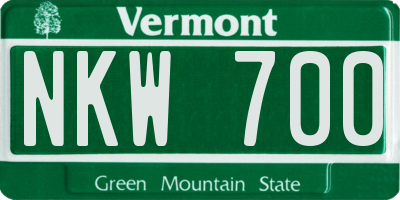 VT license plate NKW700