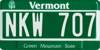 VT license plate NKW707