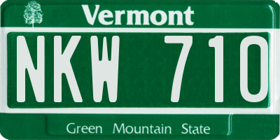 VT license plate NKW710