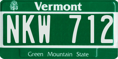 VT license plate NKW712