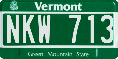 VT license plate NKW713