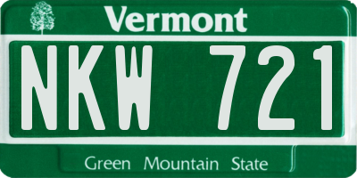 VT license plate NKW721