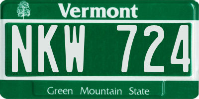 VT license plate NKW724
