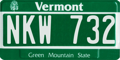 VT license plate NKW732