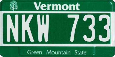 VT license plate NKW733