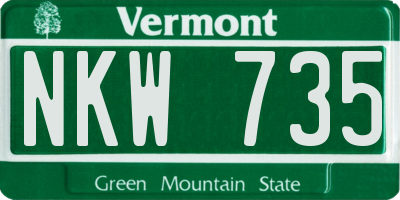 VT license plate NKW735
