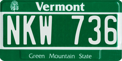 VT license plate NKW736