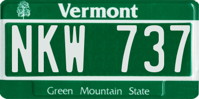 VT license plate NKW737