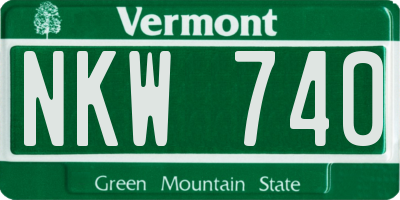 VT license plate NKW740