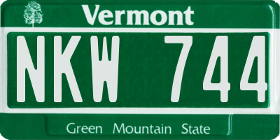 VT license plate NKW744