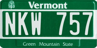 VT license plate NKW757