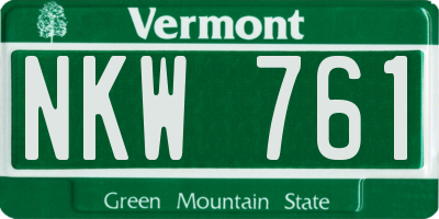 VT license plate NKW761