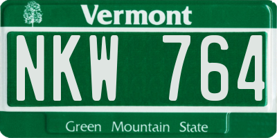 VT license plate NKW764