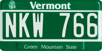 VT license plate NKW766