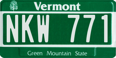 VT license plate NKW771