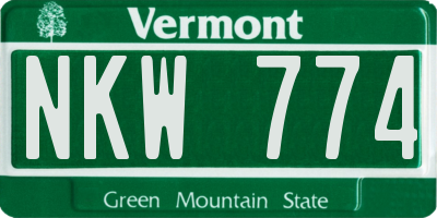 VT license plate NKW774