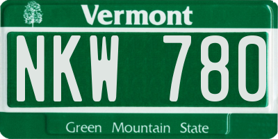 VT license plate NKW780