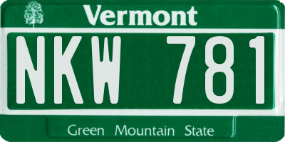 VT license plate NKW781