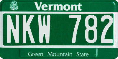 VT license plate NKW782