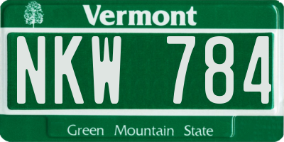 VT license plate NKW784