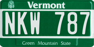VT license plate NKW787