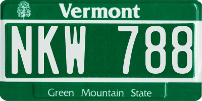 VT license plate NKW788