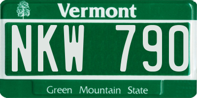 VT license plate NKW790