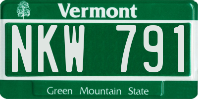 VT license plate NKW791