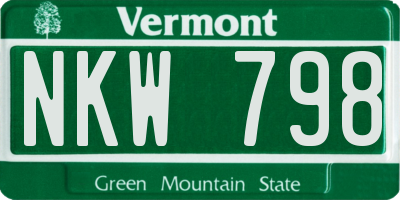 VT license plate NKW798
