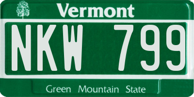 VT license plate NKW799