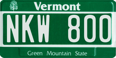 VT license plate NKW800