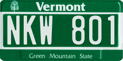 VT license plate NKW801