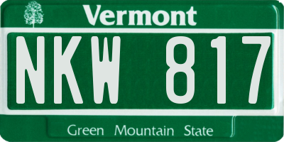 VT license plate NKW817
